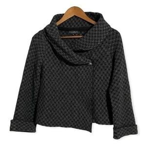 Chiaramente Wrap Womens Small Charcoal & Grey Wool Wrap Sweater
